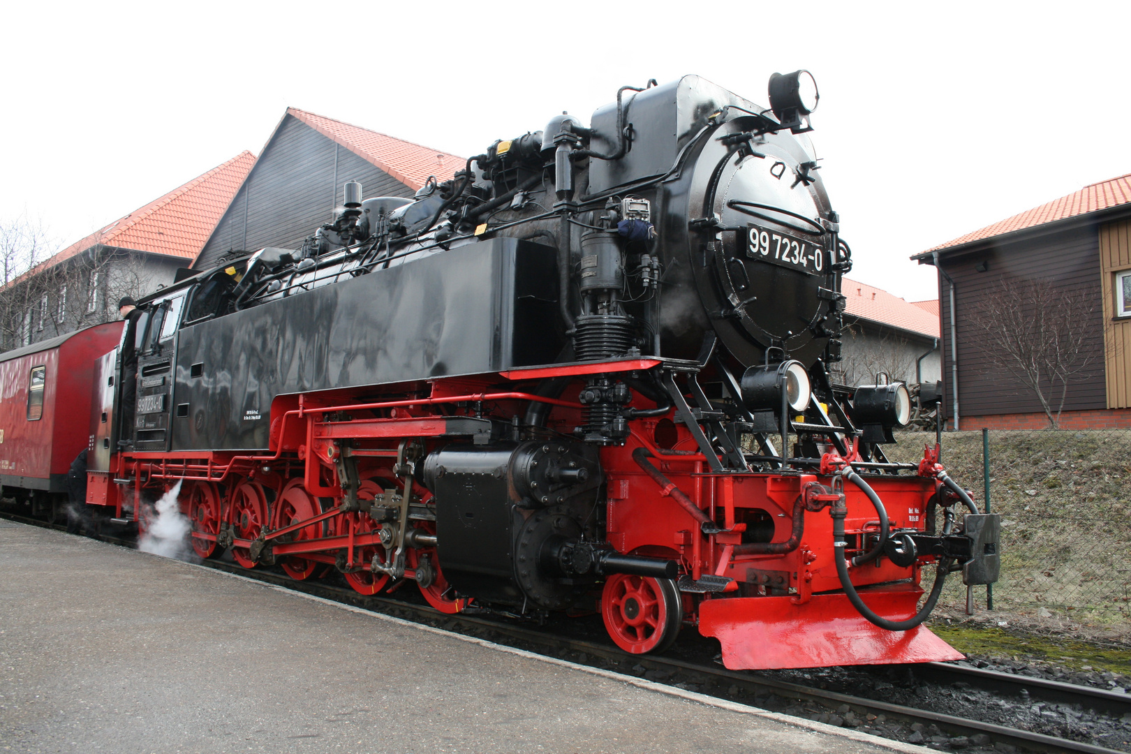 Dampflokomotive 997234-0 vor Abfahrt im Bhf Wernigerode