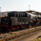 Dampflokomotive im Gegenlicht