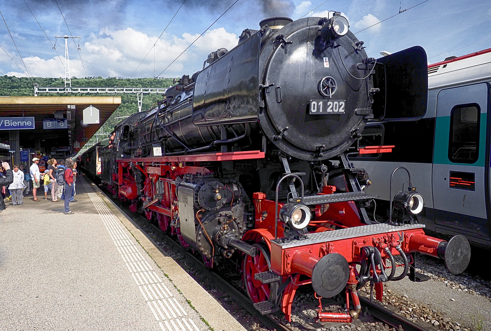 Dampflokomotive in Biel 