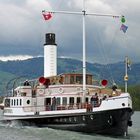 Dampfschiff Hohentwiel vor dem Hafen von Arbon / Bodensee