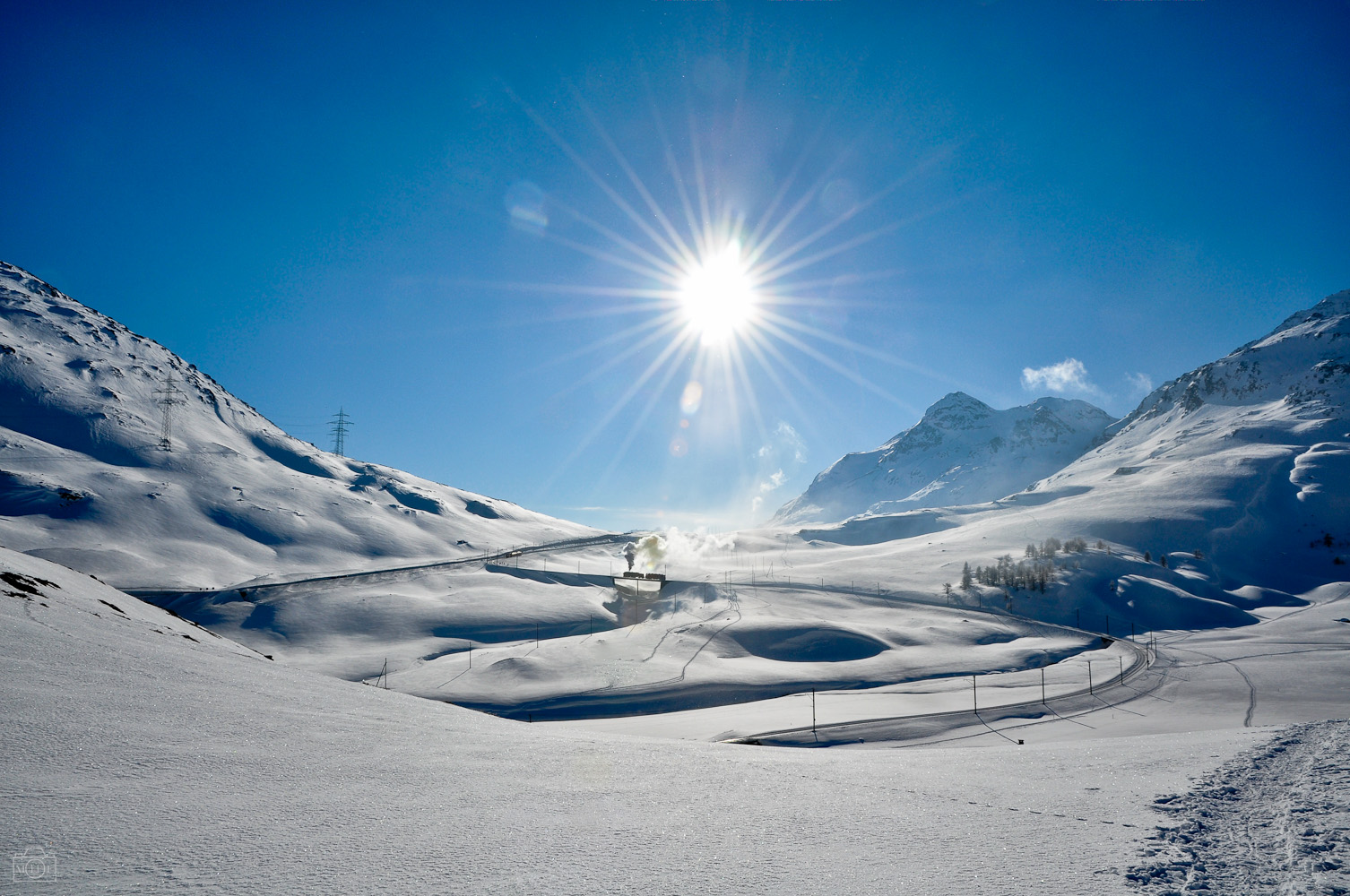 Dampfschneeschleuder auf dem Berninapass Januar 2011