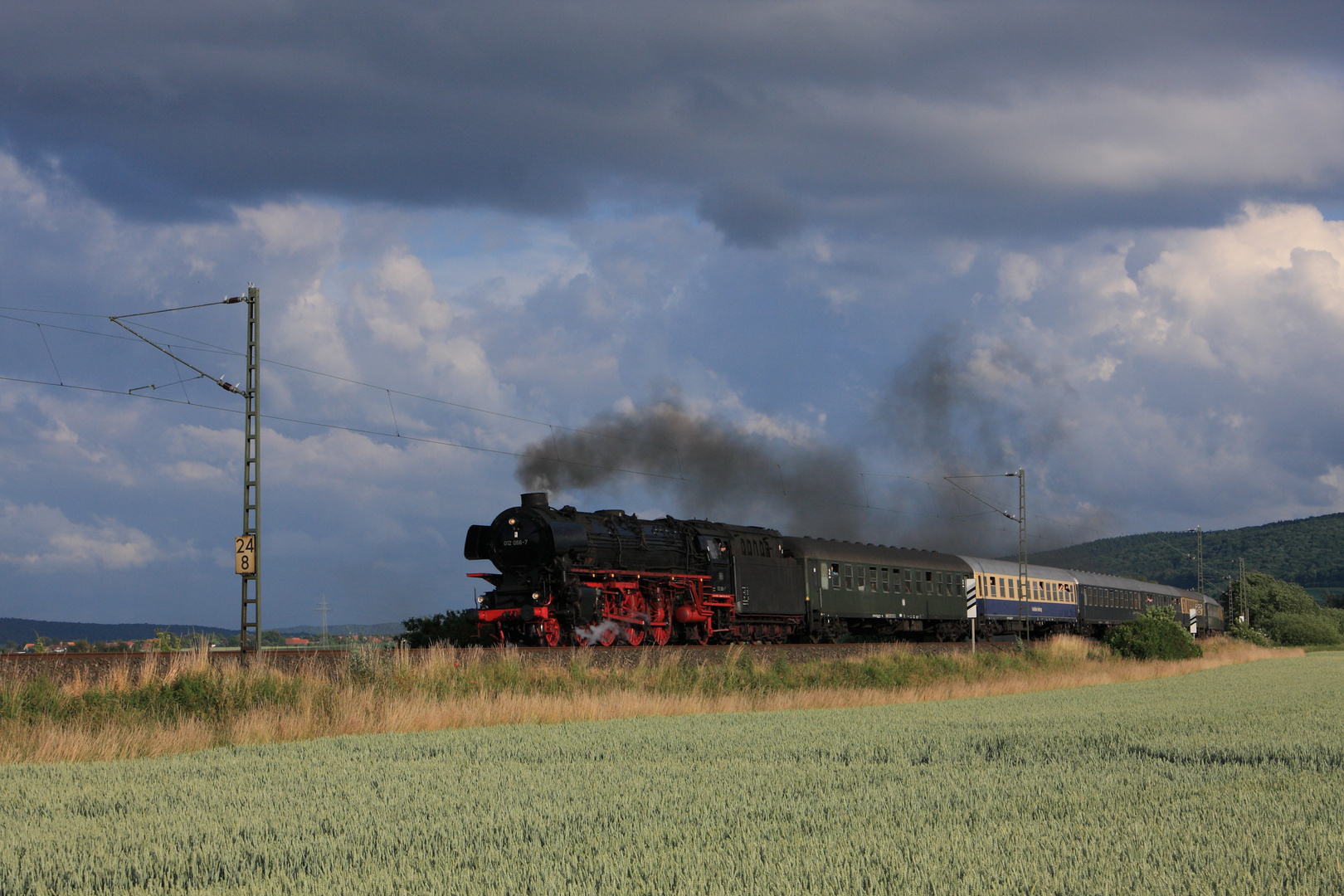 Dampfschnellzug im Gleisdreieck