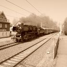 Dampfsonderzug Einfahrt in den Stollberger Bahnhof