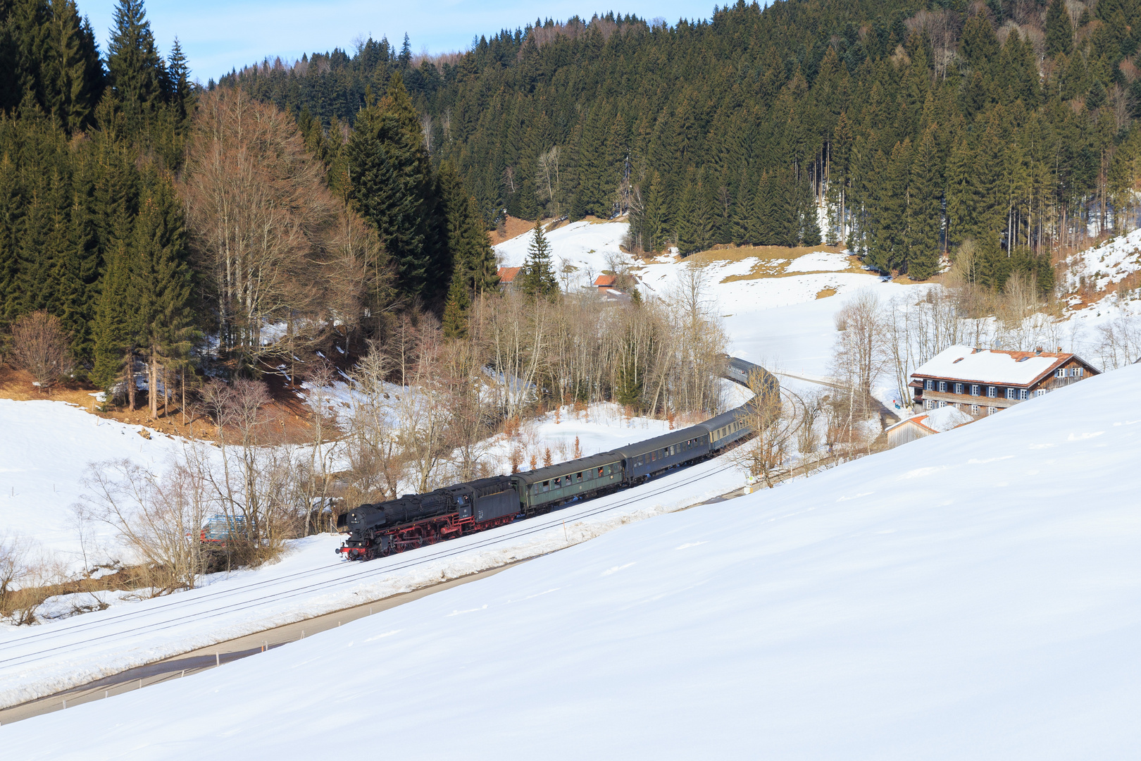 Dampfsteuerwagen 01 1066 im Allgäu