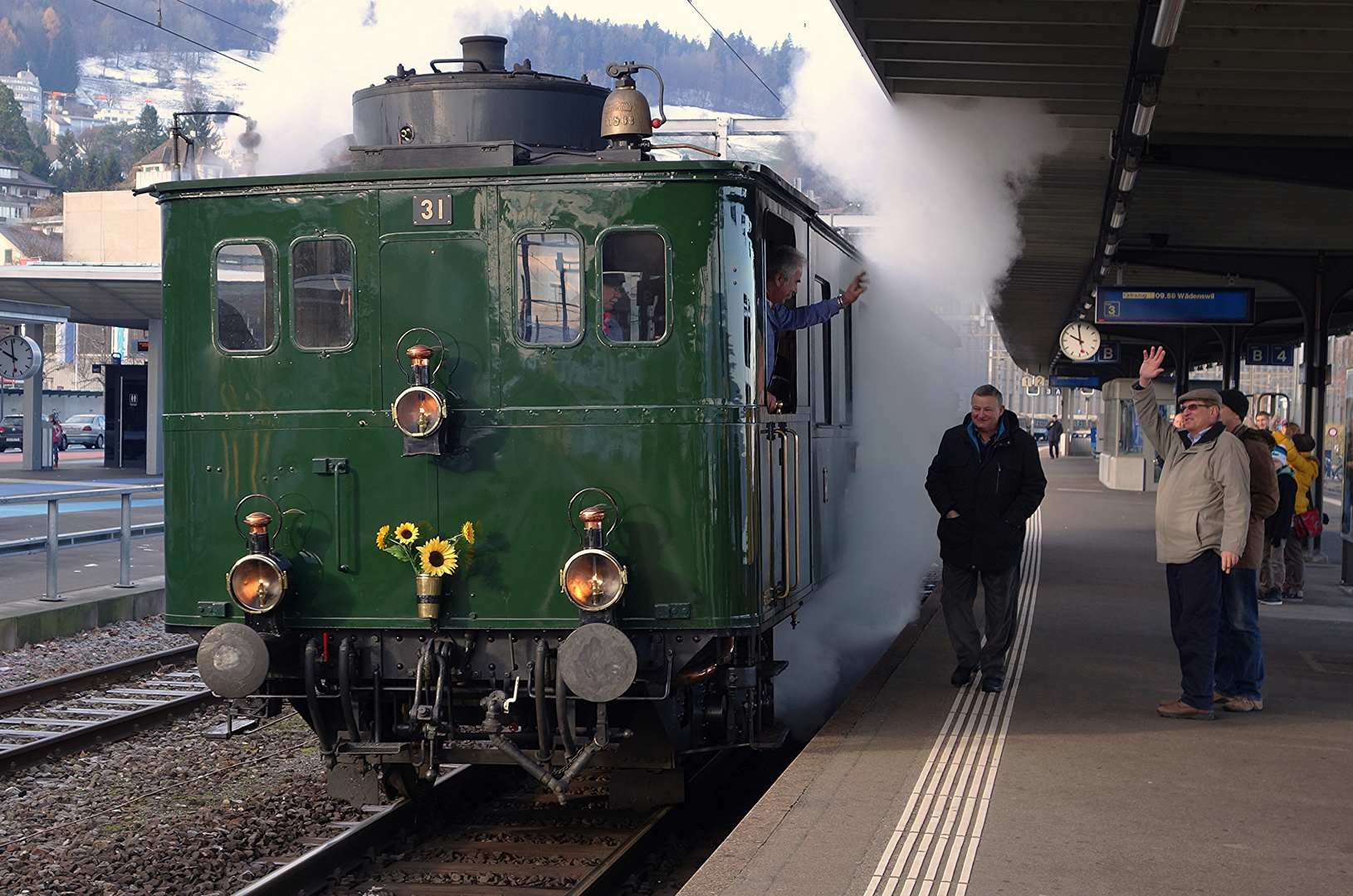 Dampftriebwagen CZm 1/2 Nr. 31 in Horgen (Schweiz)