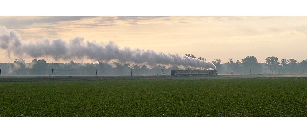 Dampfzug am Morgen