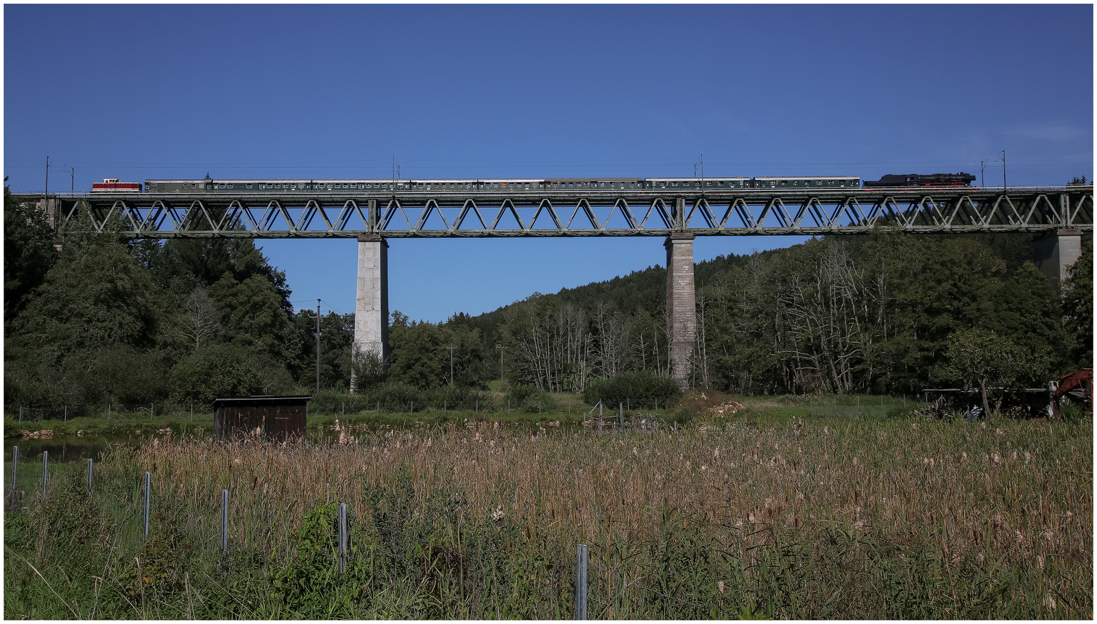 Dampfzug über das Laberviadukt  -3-