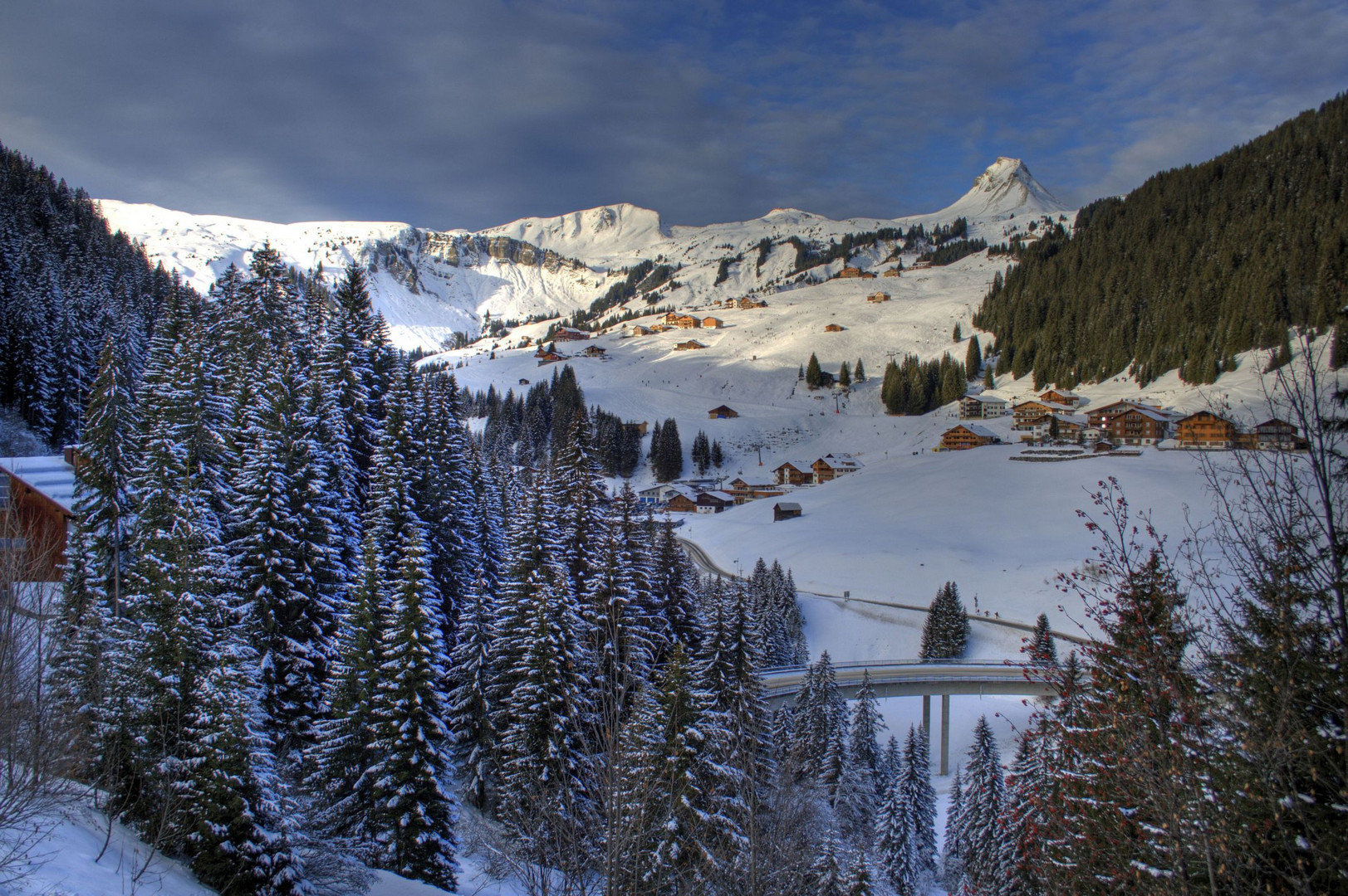 Damüls Mittagspitze in Abendrotstimmung