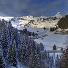 Damüls Mittagspitze in Abendrotstimmung