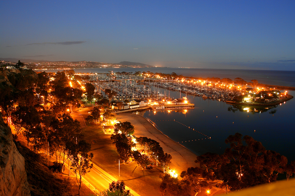 Dana Point by night.