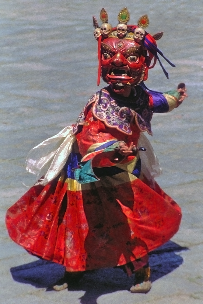 Dance of a demon at the Paro Tsechu