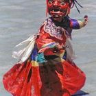 Dance of a demon at the Paro Tsechu