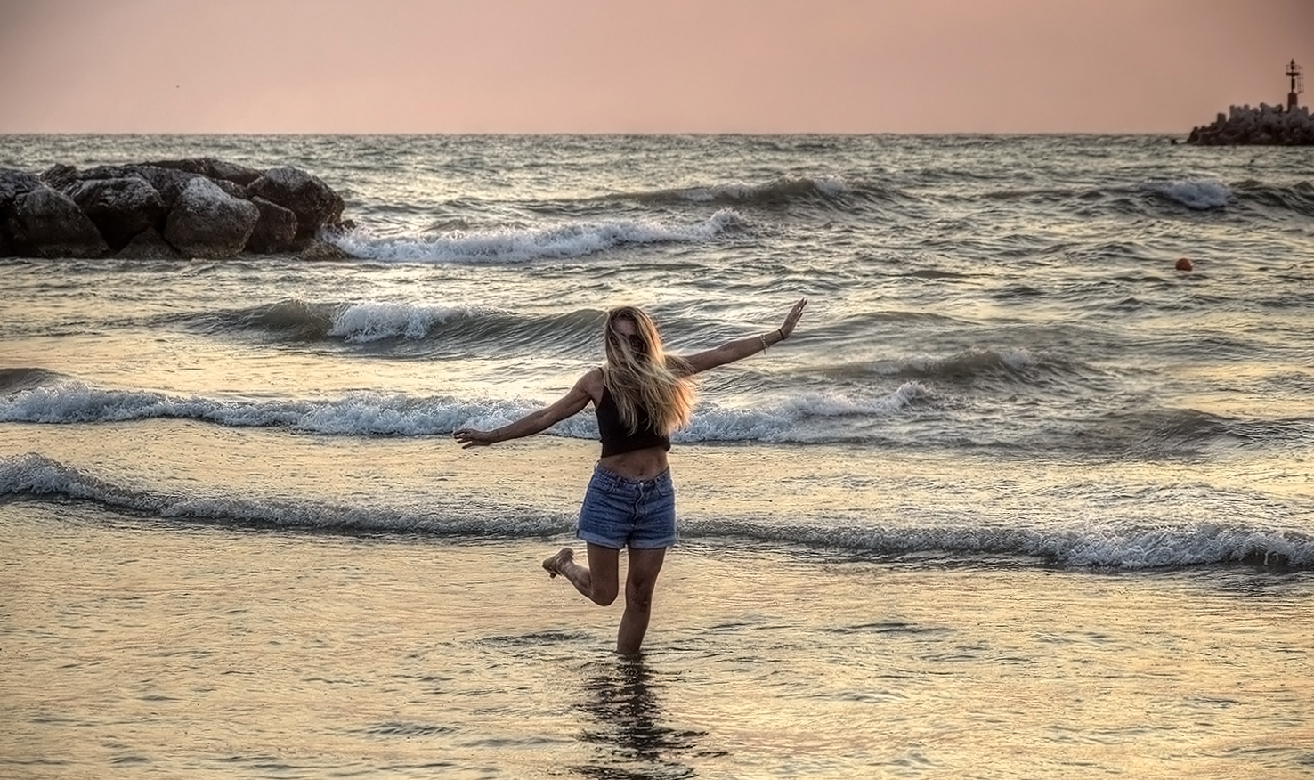 dancing in the sea