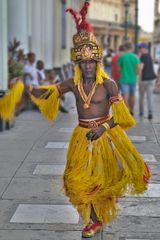 Dancing man in colorful costume