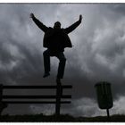 dancing on a bench