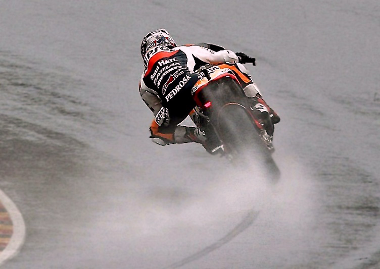 Dani Pedrosa. Sieg bei Regen in Le-Mans