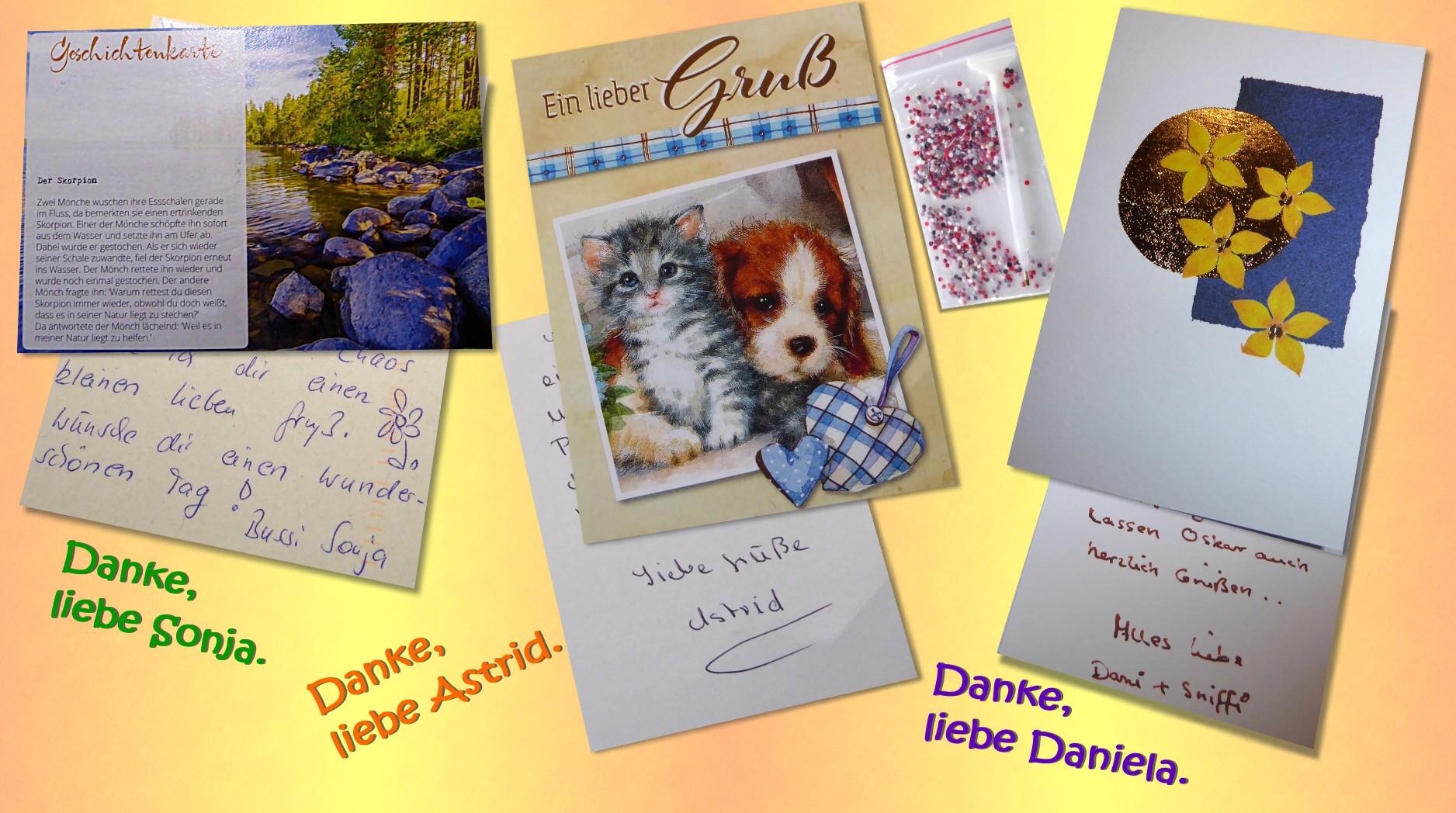 Danke liebe Sonja, Danke liebe Astrid und Danke liebe Dani