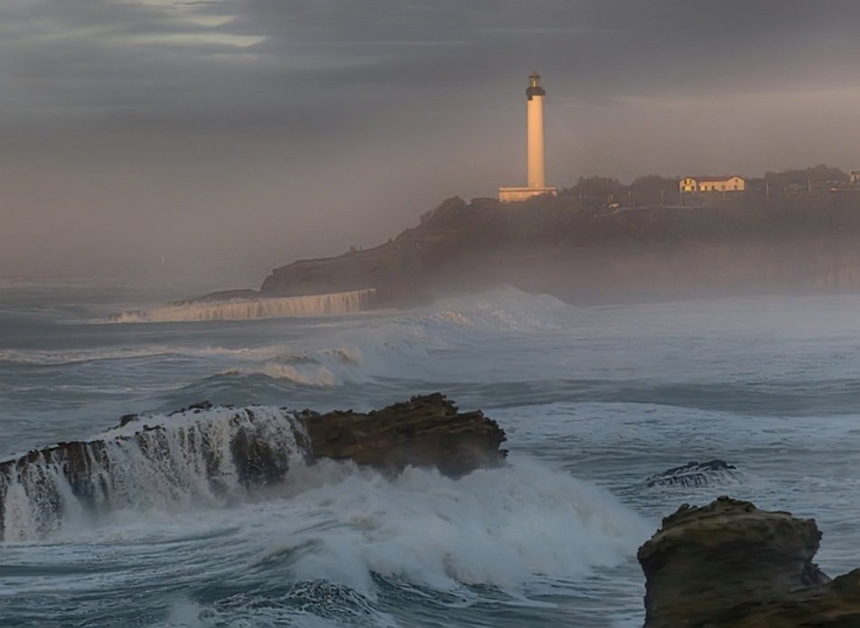 dans le brouillard du soir