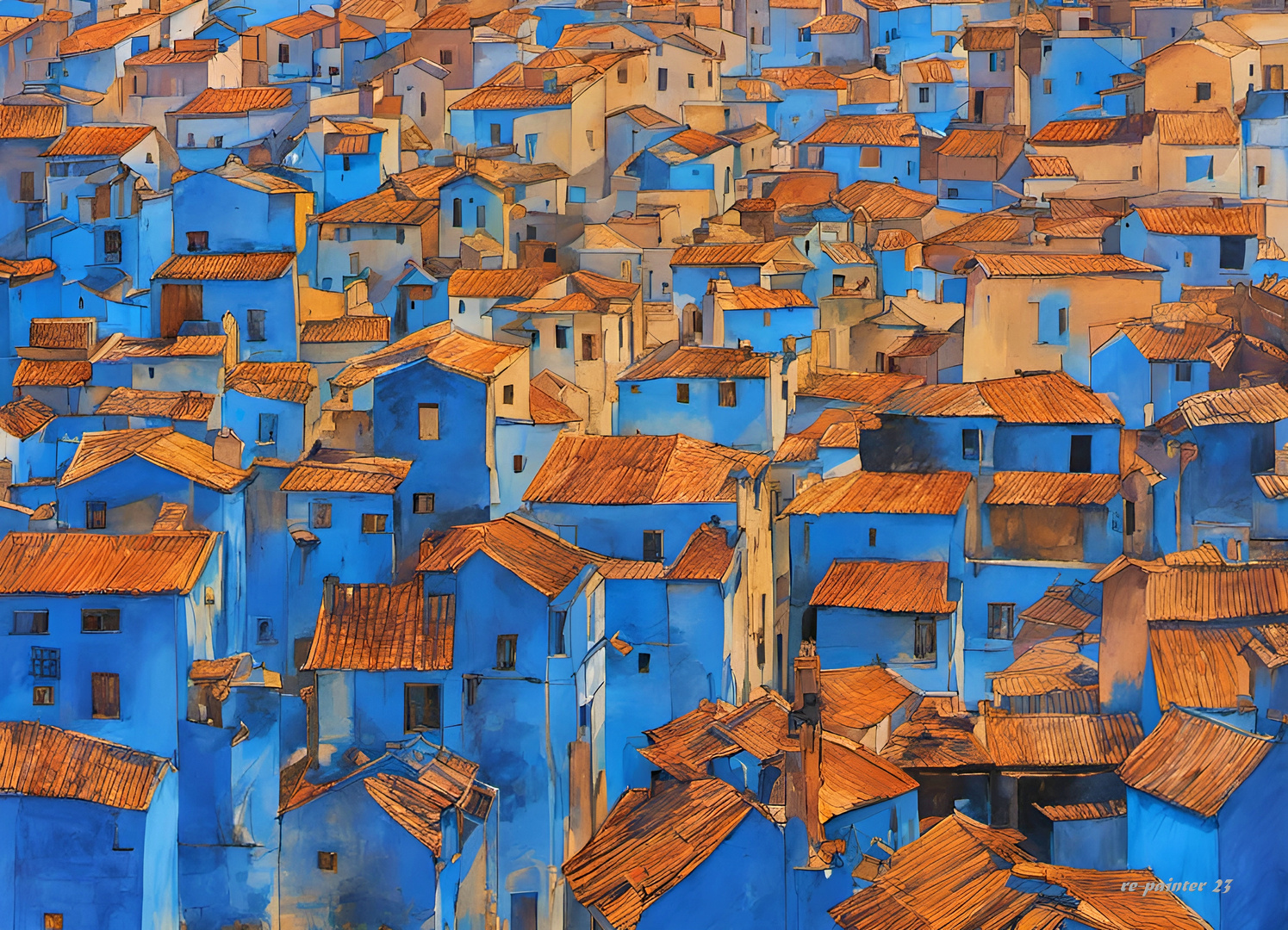 Dans le sud de l'Espagne, un village Júzcar est entièrement coloré en bleu,