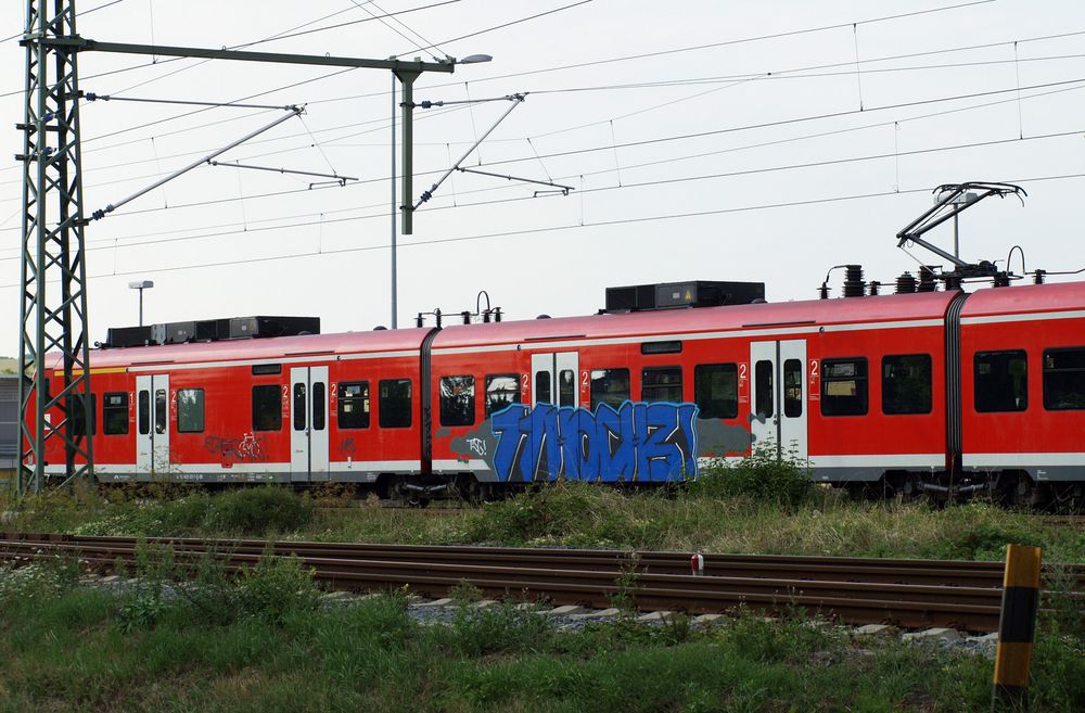 Dans les coulisses de la gare de Sinsheim  --  Train sur une voie de garage 