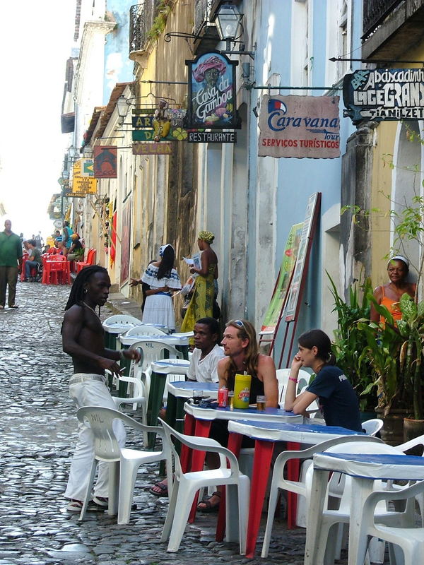 dans les rue du Pelhourino à Bahia