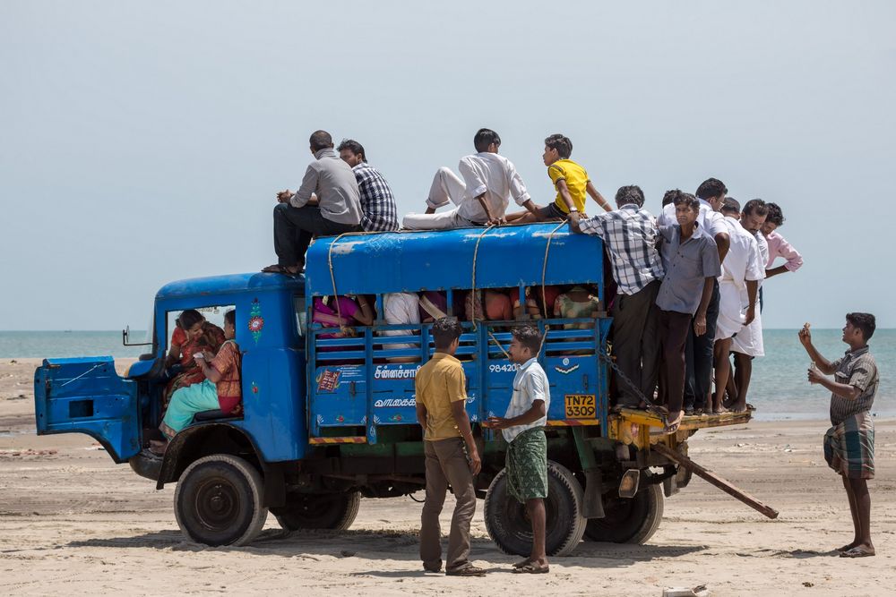 Danushkodi, pointe sud d' l'île de Rameswaram où les Indiens viennent ...