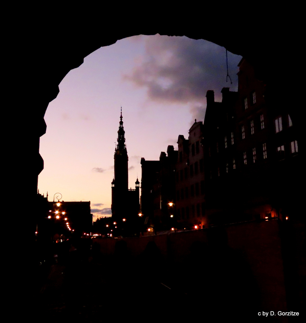 Danzig, Altstadt, Grünes Tor und Hauptrathaus bei Nacht