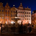 Danzig bei Nacht - Neptunbrunnen