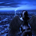 Dark Angel in Paris at night