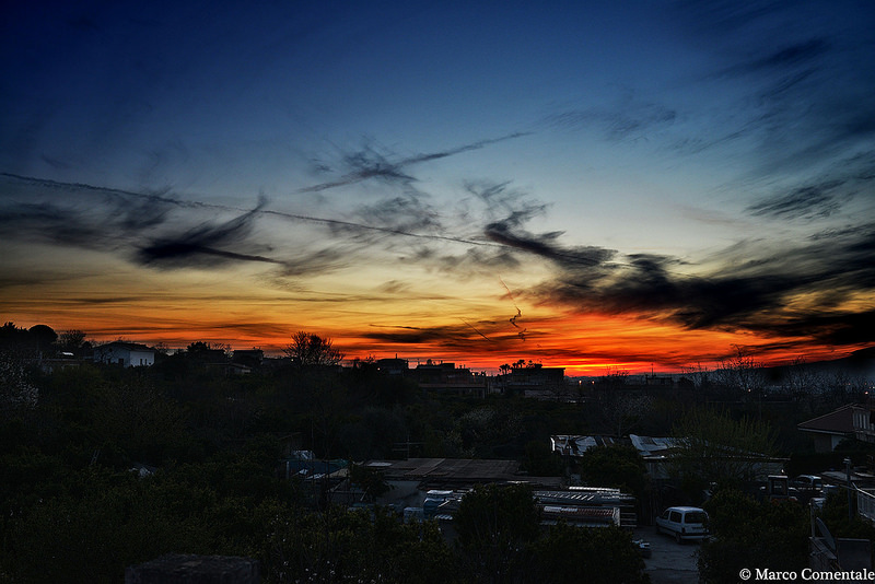 Dark cloud during sunset