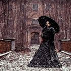 Dark lady in the snow