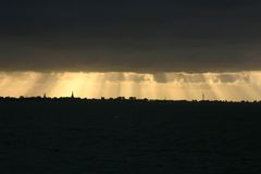 Dark scenes over Ijsselmeer