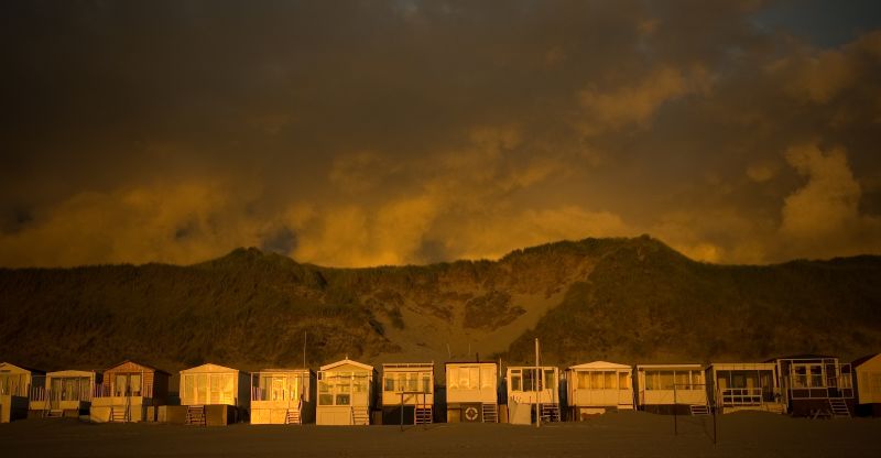 Dark sky above Beachhouses