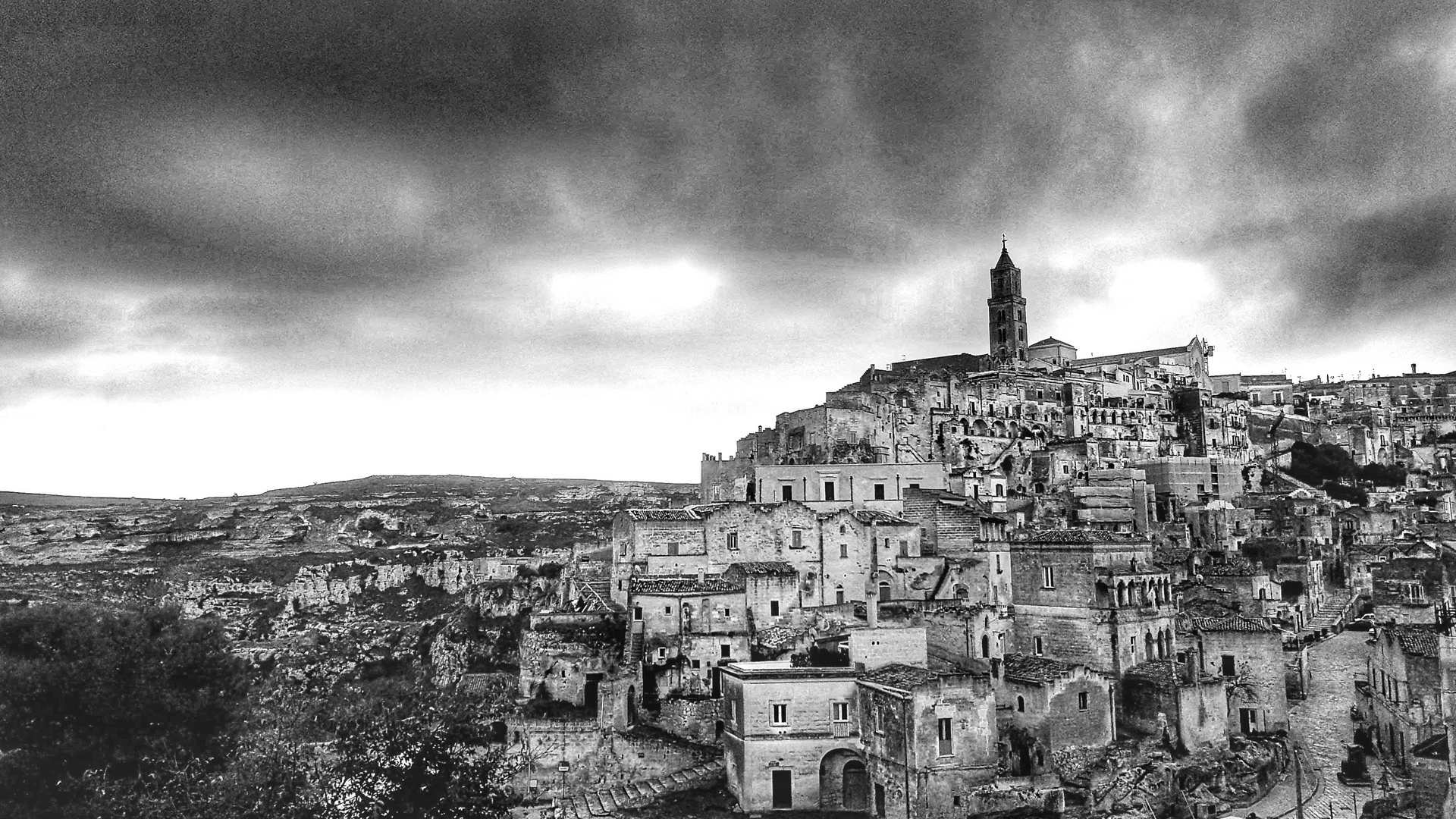 Dark sky over Matera