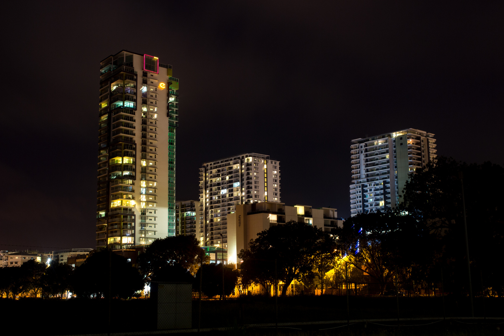 Darwin at night