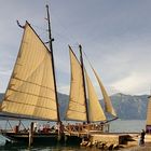 Das älteste Segelschiff des Gardasees in der Abendsonne.