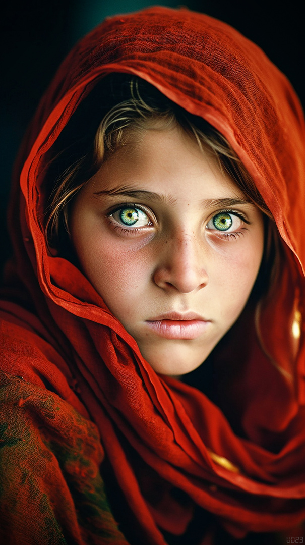 Das afghanische Mädchen aus der KI Foto & Bild composing, digiart