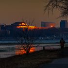 Das Alpenglühen am Rhein