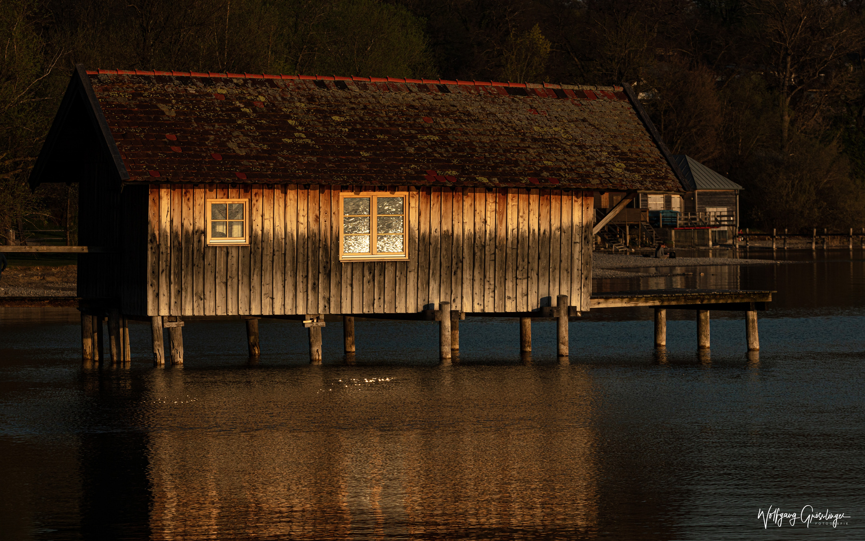 Das Alte Bootshaus im Sonnenuntergang