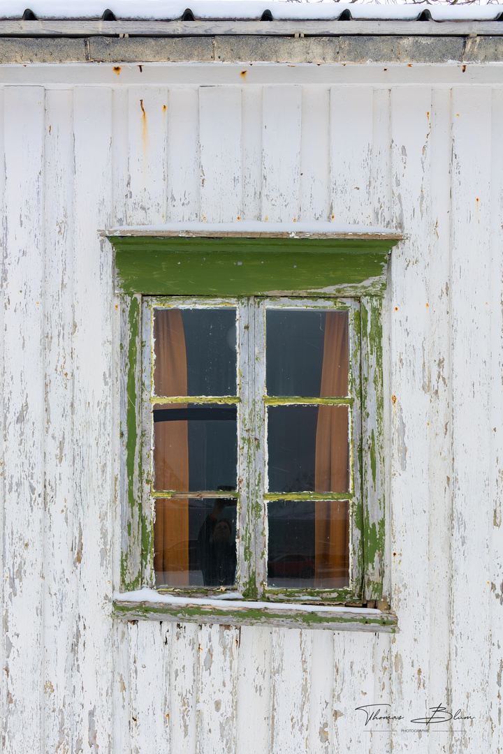 Das alte grüne Fenster - Gimsøy