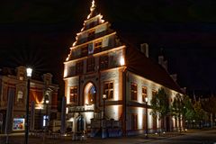 Das alte Rathaus von Bad Salzuflen bei Nacht