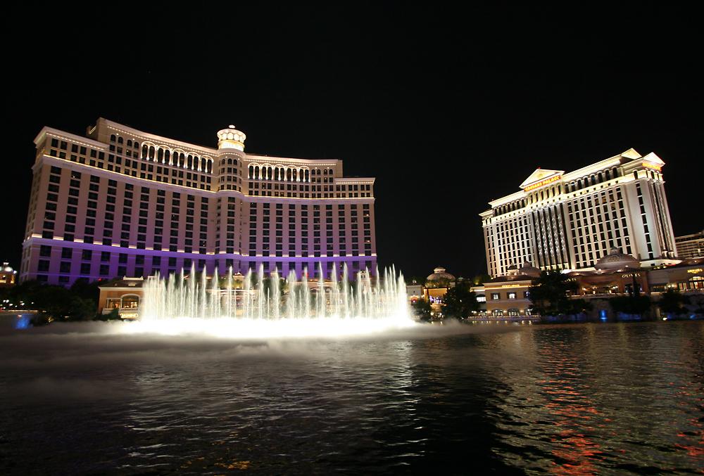 Das Belagio in Las Vegas, mit Wasserspiel