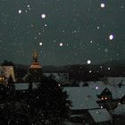 Das bergische Dhünn in der winterlichen Abenddämmerung