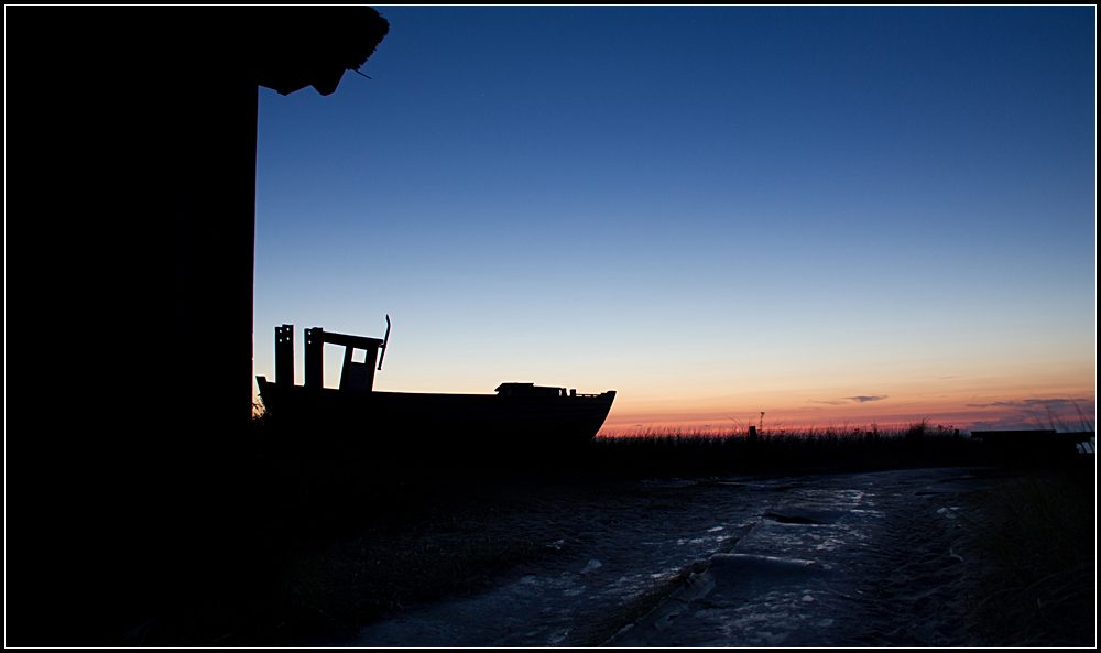 Das Boot im Abendrot