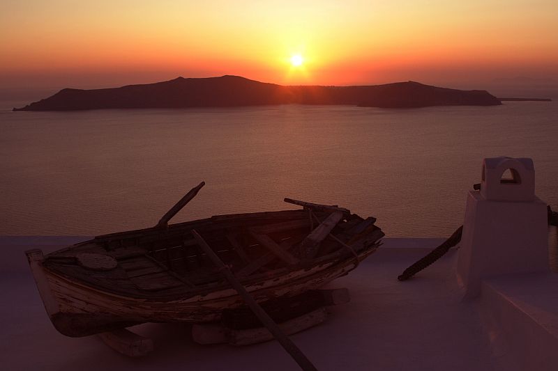 Das Boot im Sonnenuntergang