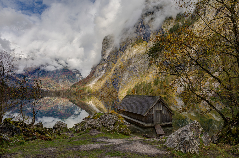 Das Bootshaus am Obersee am letzten Tag ...