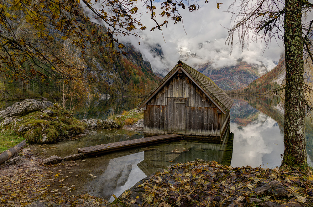 Das Bootshaus am Obersee am letzten Tag ...