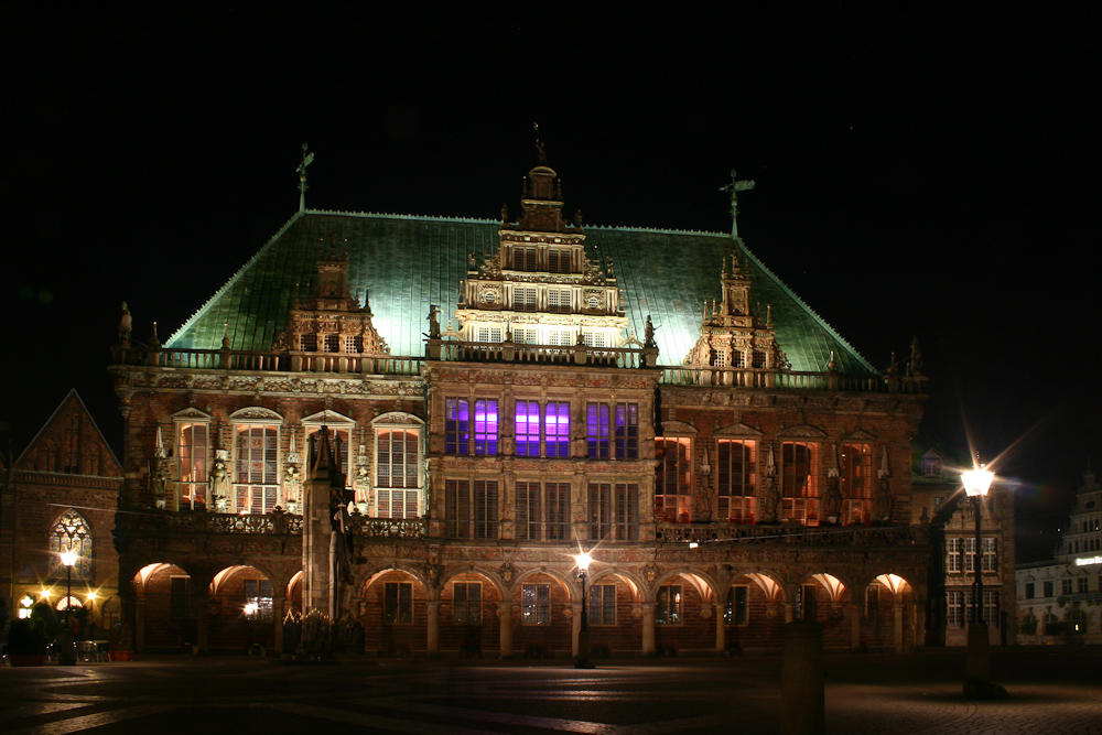 Das Bremer Rathaus bei Nacht am 21.09.2008