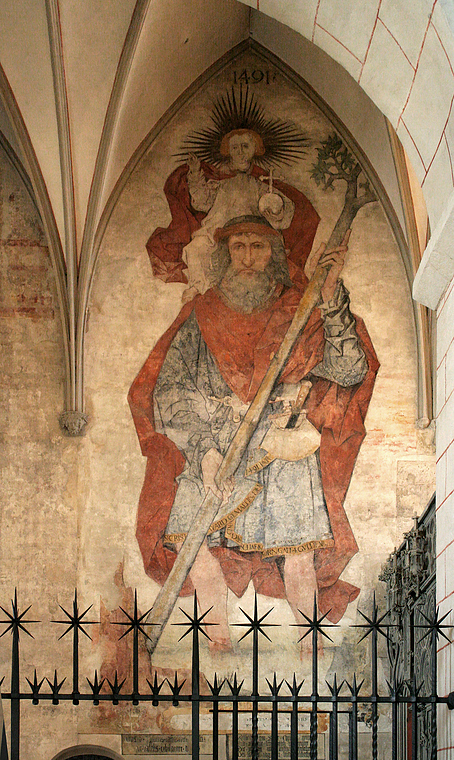 Das Christophorus-Fresko im Augsburger Dom