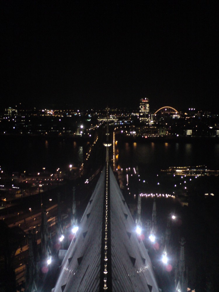 Das dach des doms und die skyline von köln